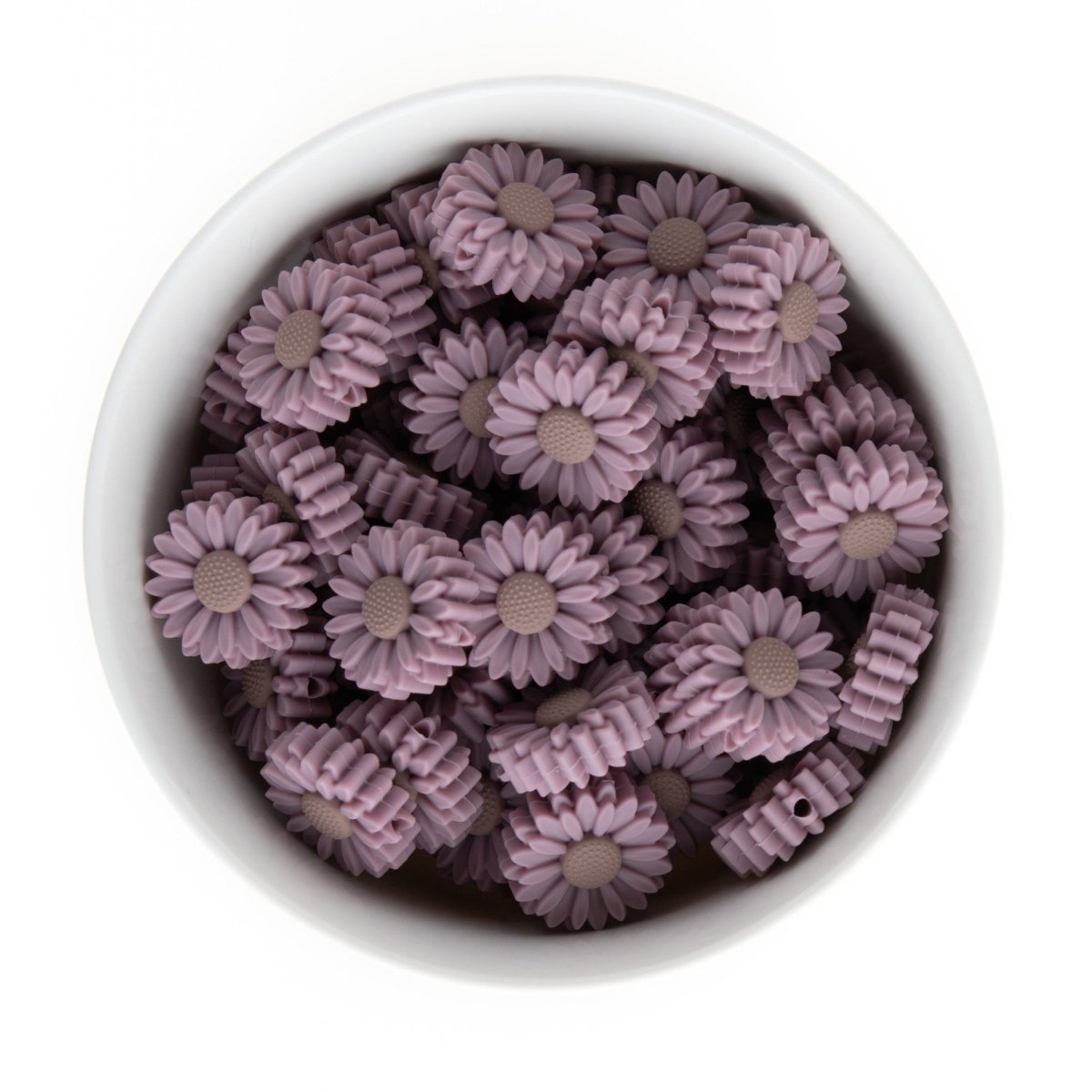 Silicone Focal Beads Daisies Mauve from Cara & Co Craft Supply