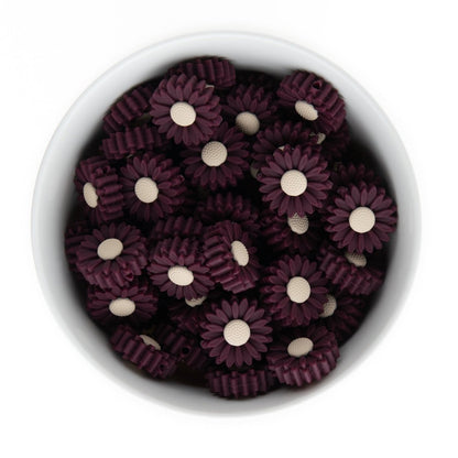 Silicone Focal Beads Daisies Mystic Mulberry from Cara & Co Craft Supply