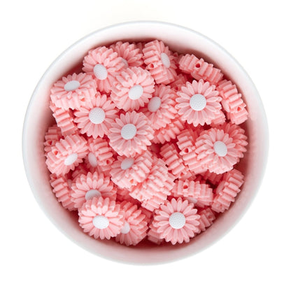 Silicone Focal Beads Daisies Soft Pink from Cara & Co Craft Supply