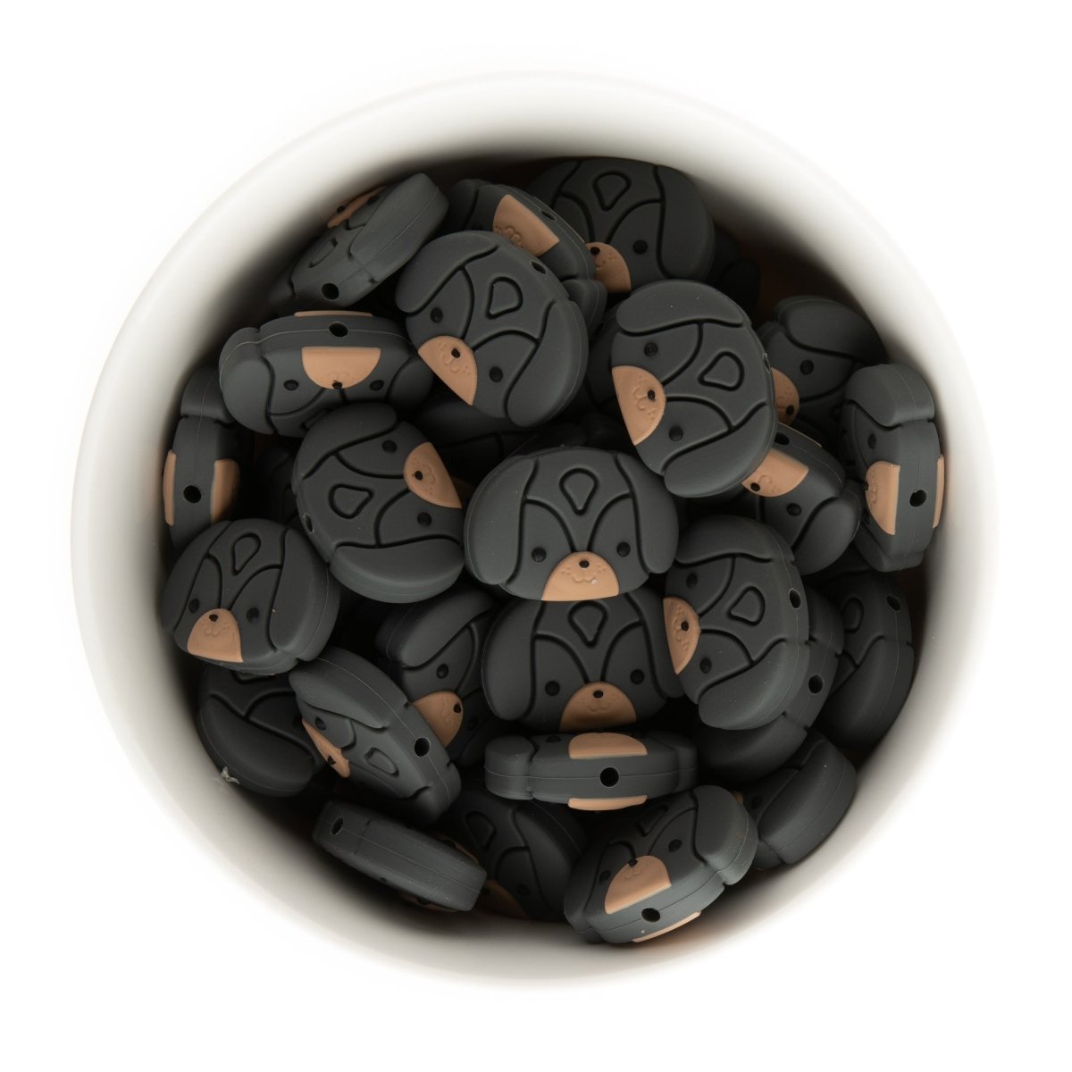 Silicone Focal Beads Dogs Charcoal Grey from Cara & Co Craft Supply