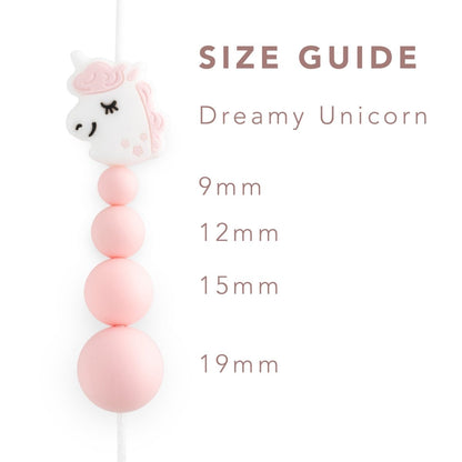 Silicone Focal Beads Dreamy Unicorns Soft Pink from Cara & Co Craft Supply