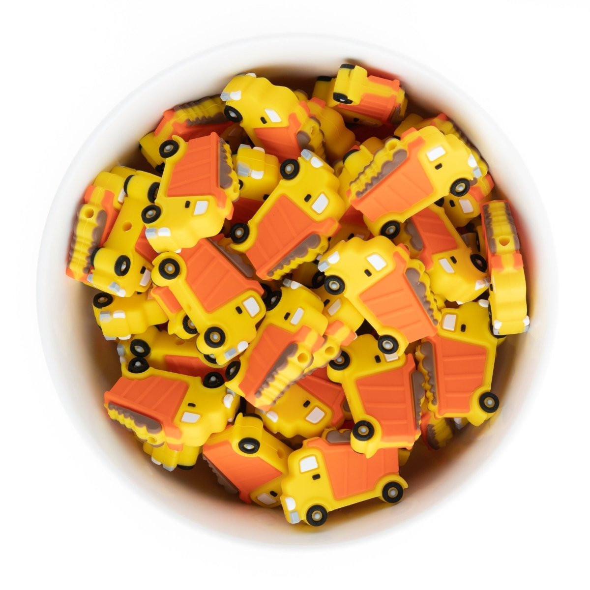 Silicone Focal Beads Dump Trucks Sunshine Yellow from Cara & Co Craft Supply