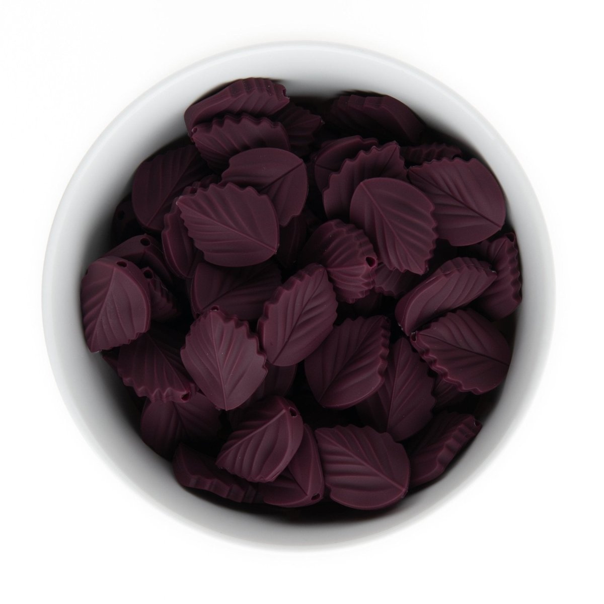 Silicone Focal Beads Elm Leaves Mystic Mulberry from Cara & Co Craft Supply