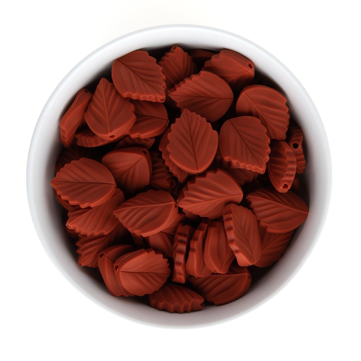 Silicone Focal Beads Elm Leaves Rust from Cara & Co Craft Supply