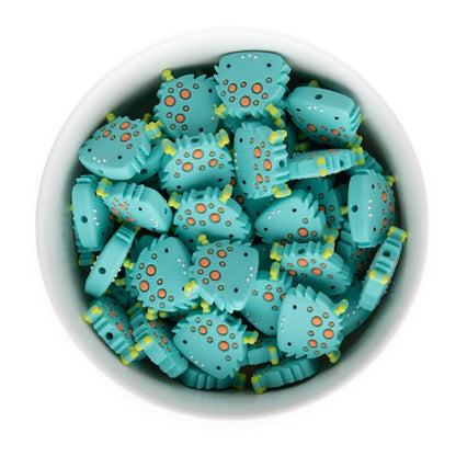 Silicone Focal Beads Happy Monsters Robin's Egg Blue from Cara & Co Craft Supply