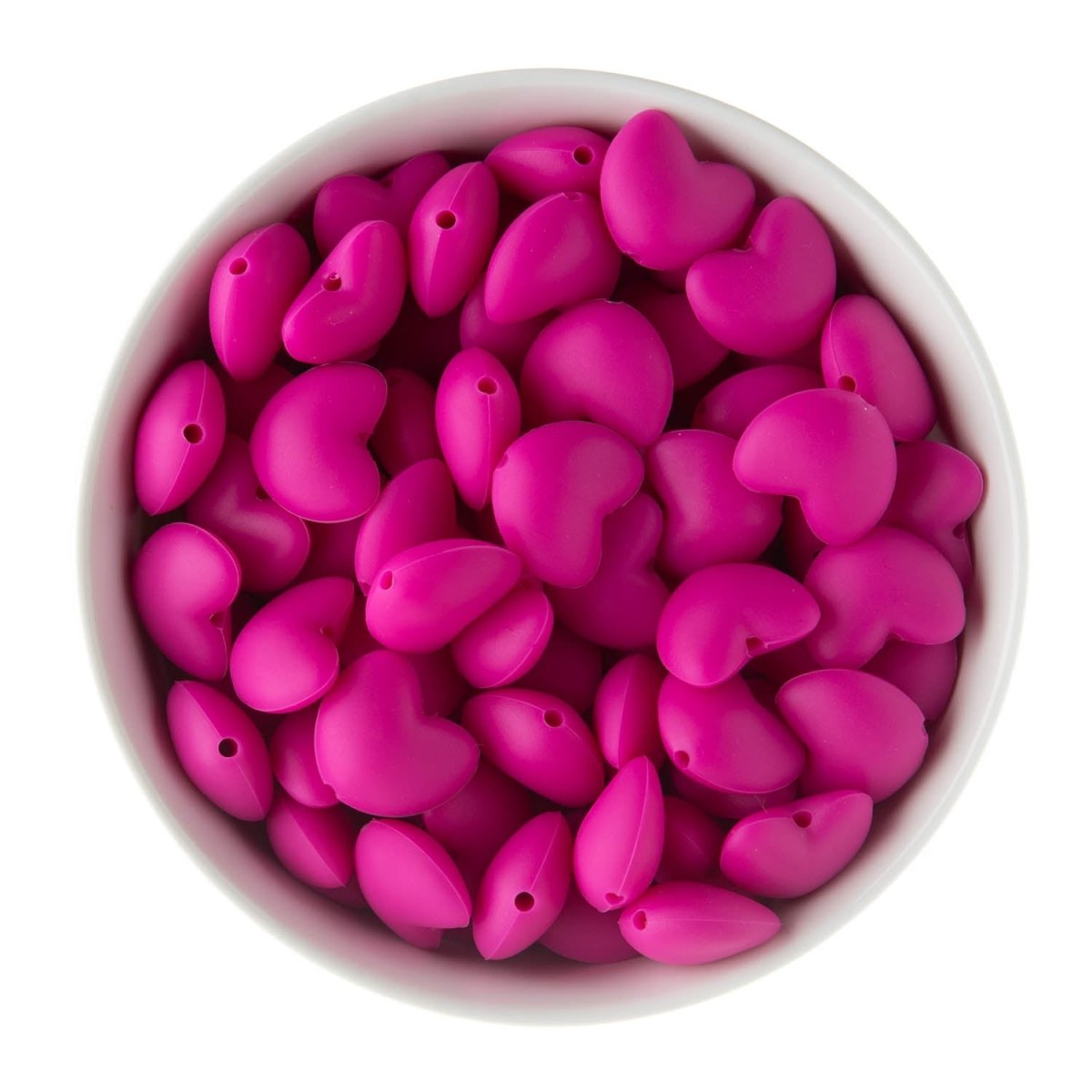 Silicone Focal Beads Hearts Fuchsia from Cara & Co Craft Supply