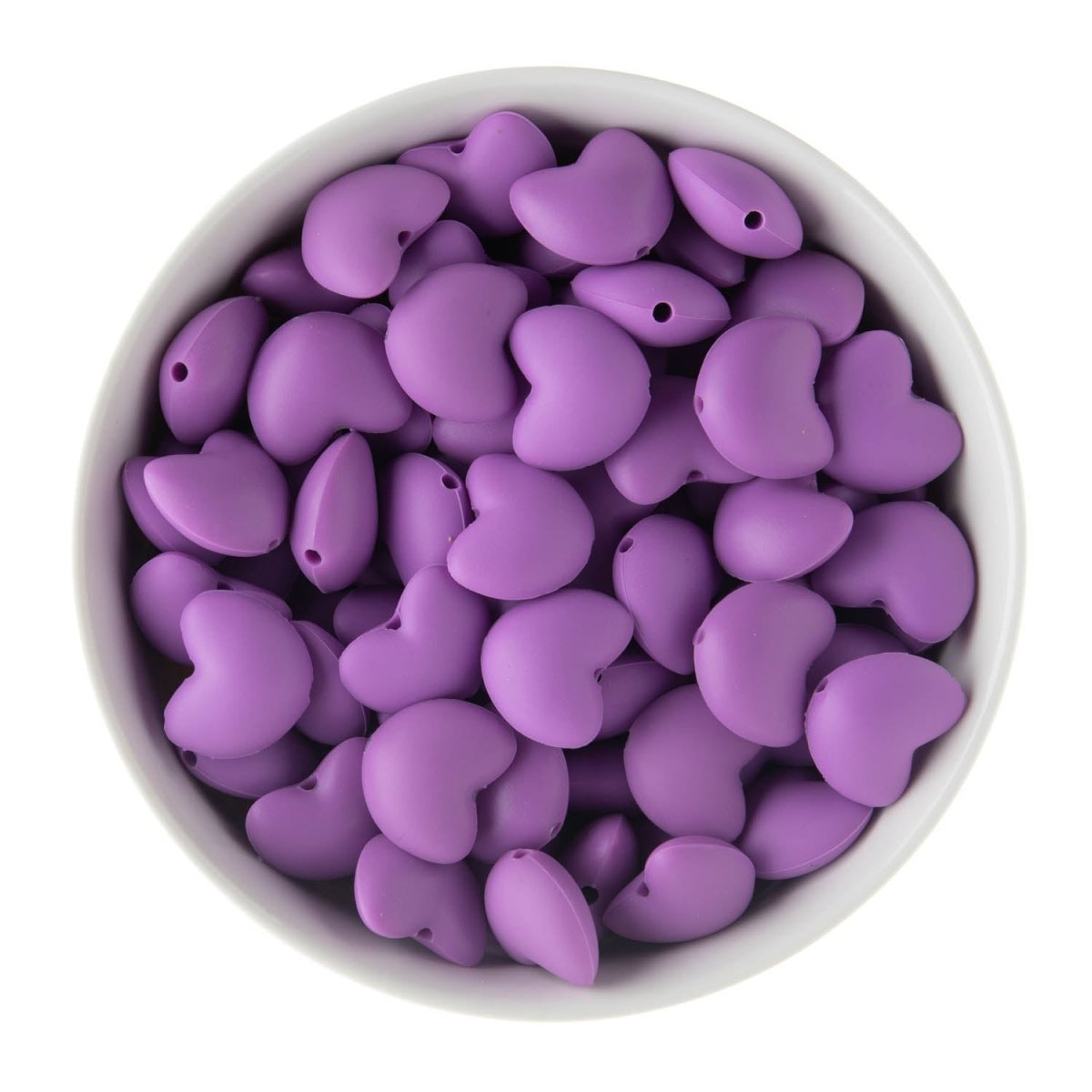 Silicone Focal Beads Hearts Lavender from Cara & Co Craft Supply