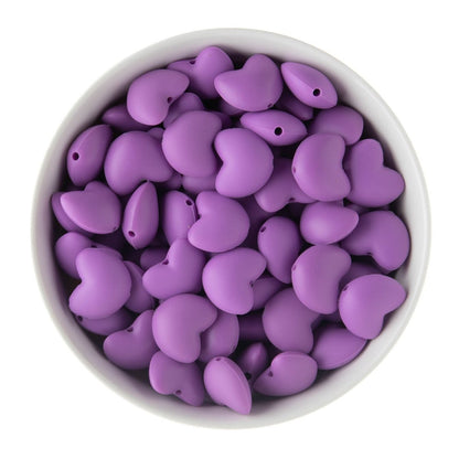 Silicone Focal Beads Hearts Lavender from Cara & Co Craft Supply