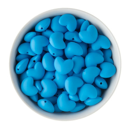 Silicone Focal Beads Hearts Sky Blue from Cara & Co Craft Supply