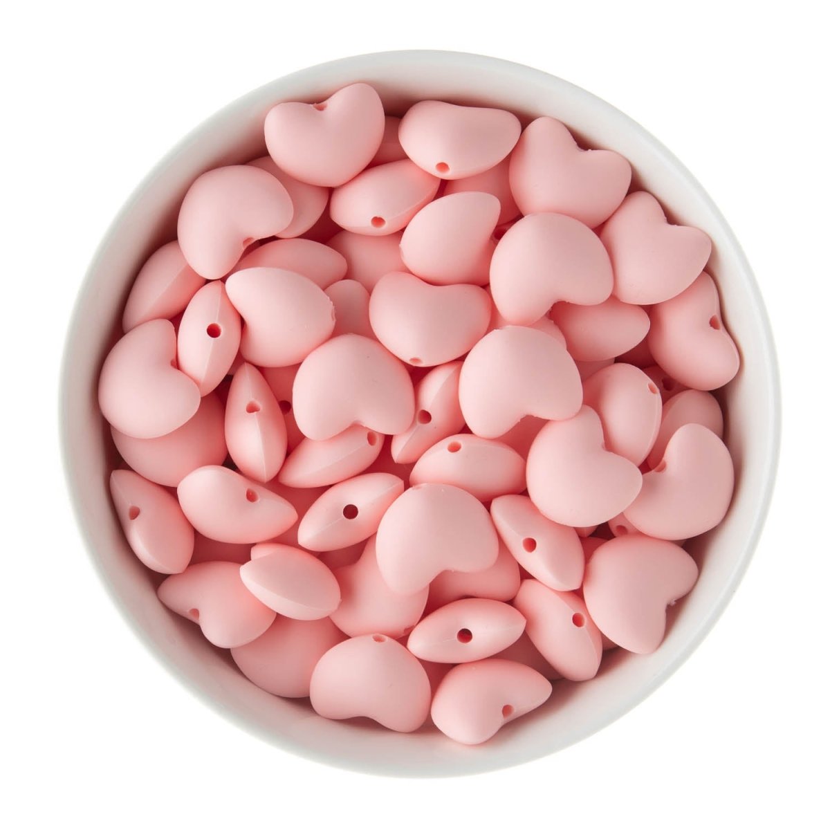 Silicone Focal Beads Hearts Soft Pink from Cara & Co Craft Supply