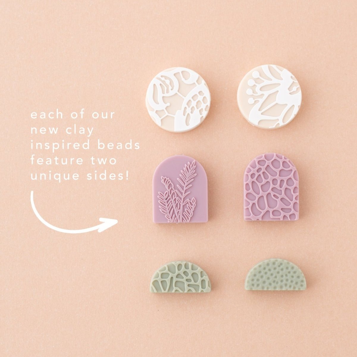 Silicone Focal Beads Lace Mauve from Cara & Co Craft Supply