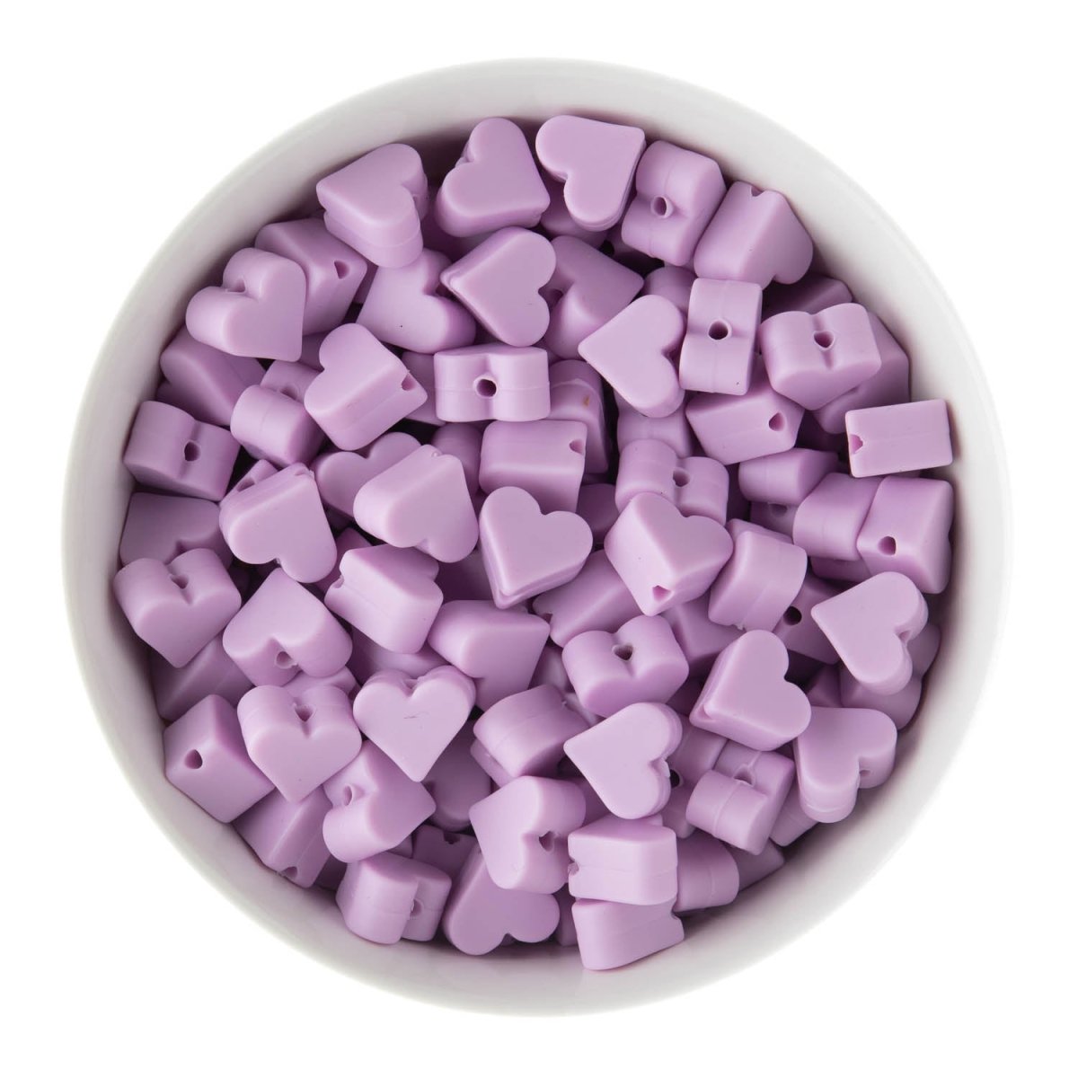 Silicone Focal Beads Mini Hearts Light Purple from Cara & Co Craft Supply