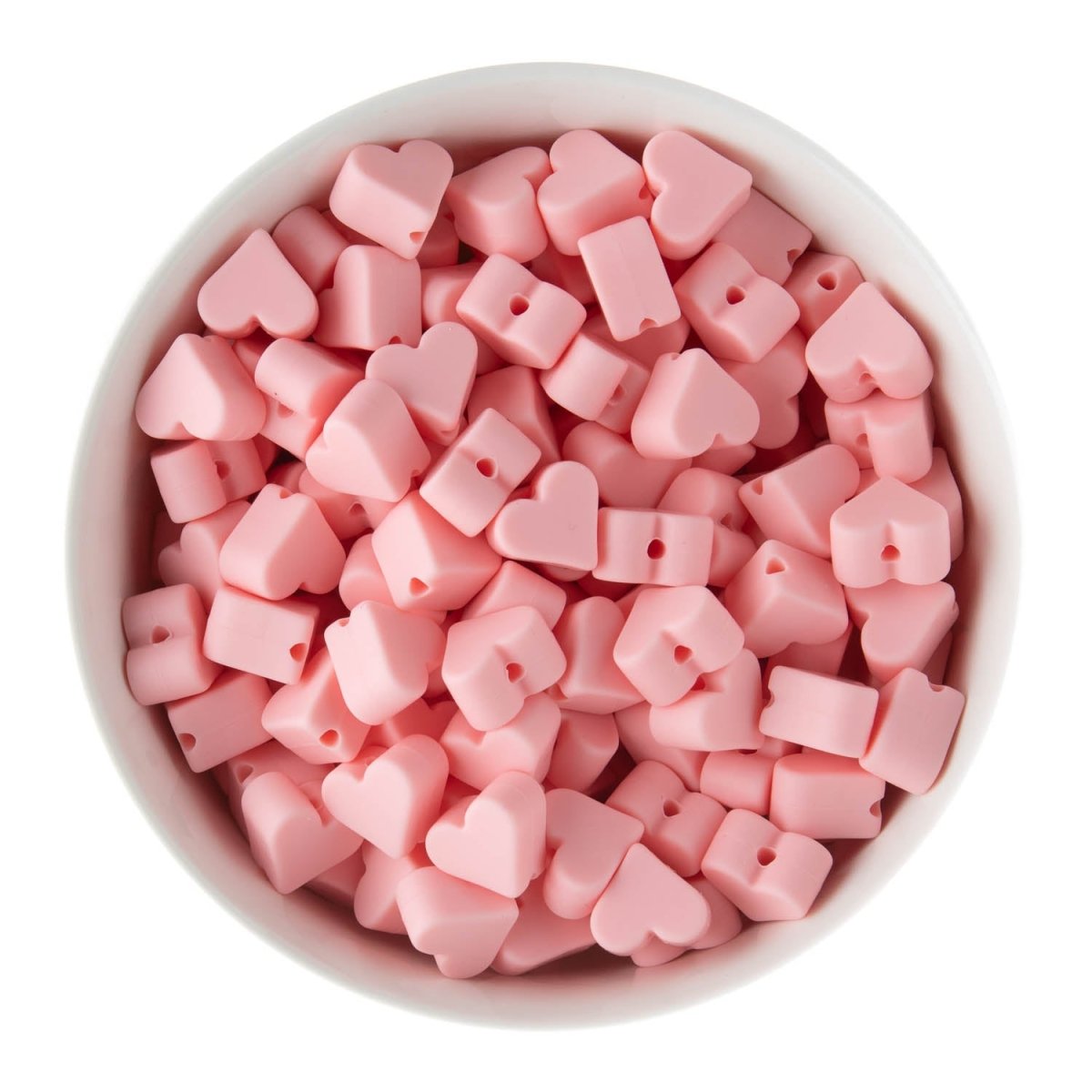 Silicone Focal Beads Mini Hearts Soft Pink from Cara & Co Craft Supply
