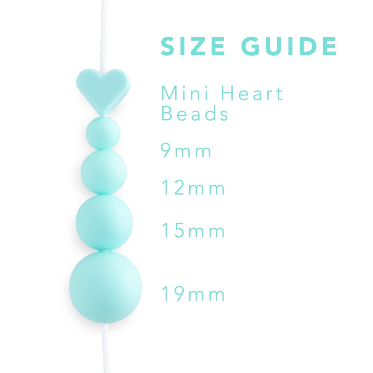 Silicone Focal Beads Mini Hearts White from Cara & Co Craft Supply