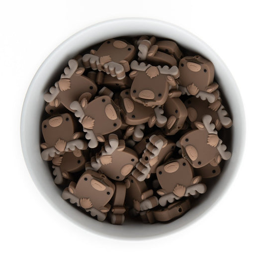 Silicone Focal Beads Moose Chocolate Brown from Cara & Co Craft Supply