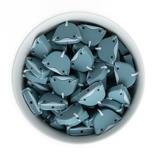 Silicone Focal Beads Narwhals Dusky Blue from Cara & Co Craft Supply