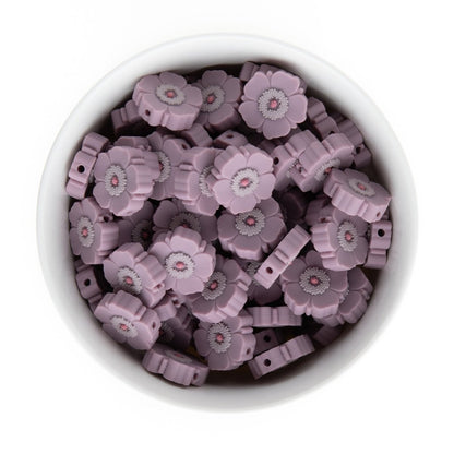Silicone Focal Beads Poppies Mauve from Cara & Co Craft Supply