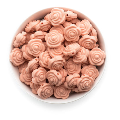 Silicone Focal Beads Roses Dusty Rose from Cara & Co Craft Supply