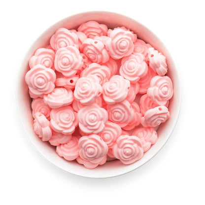 Silicone Focal Beads Roses Soft Pink from Cara & Co Craft Supply