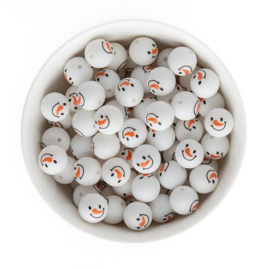 Silicone Focal Beads Round Snowman Snowman Head from Cara & Co Craft Supply