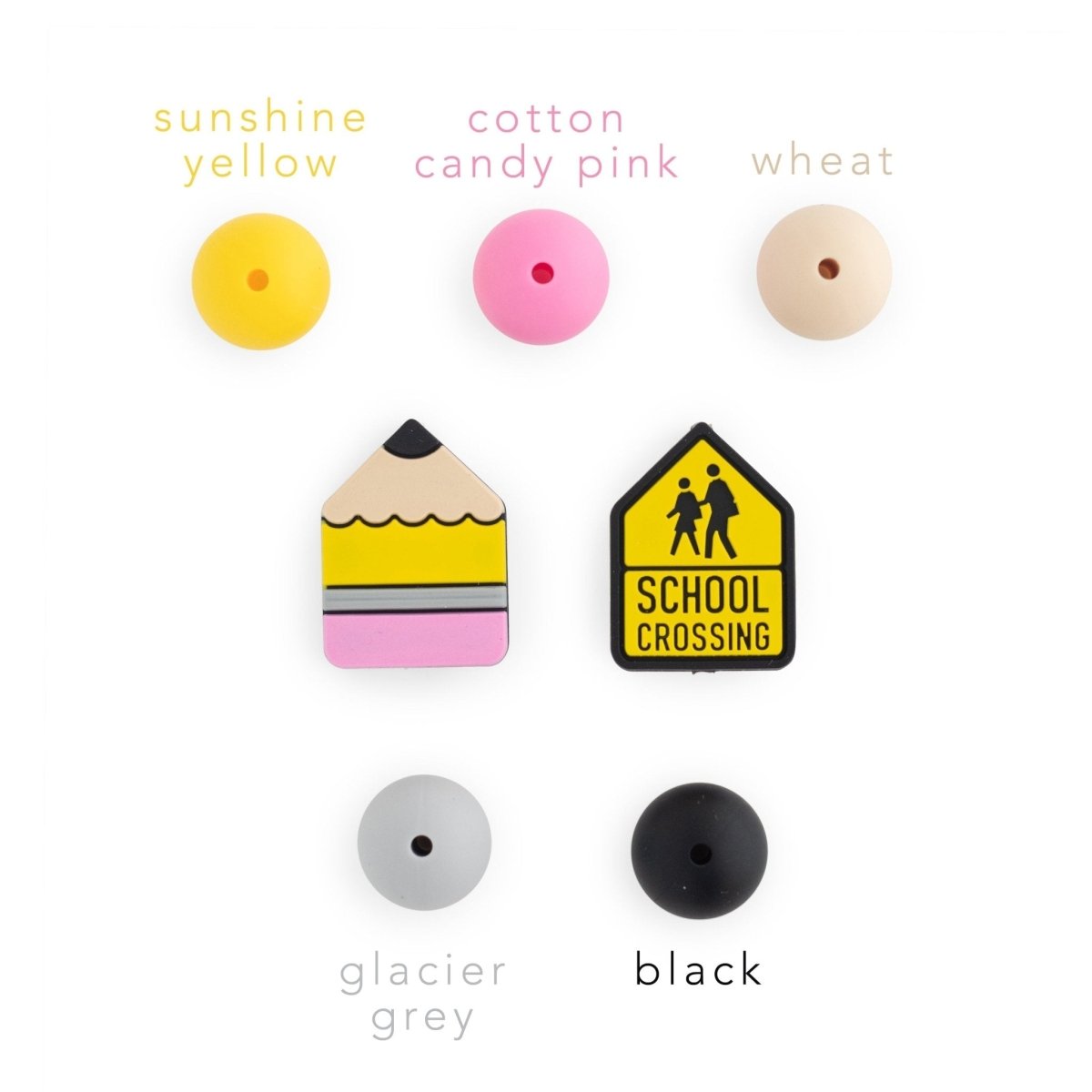 Silicone Focal Beads School Zone Sunshine Yellow from Cara & Co Craft Supply
