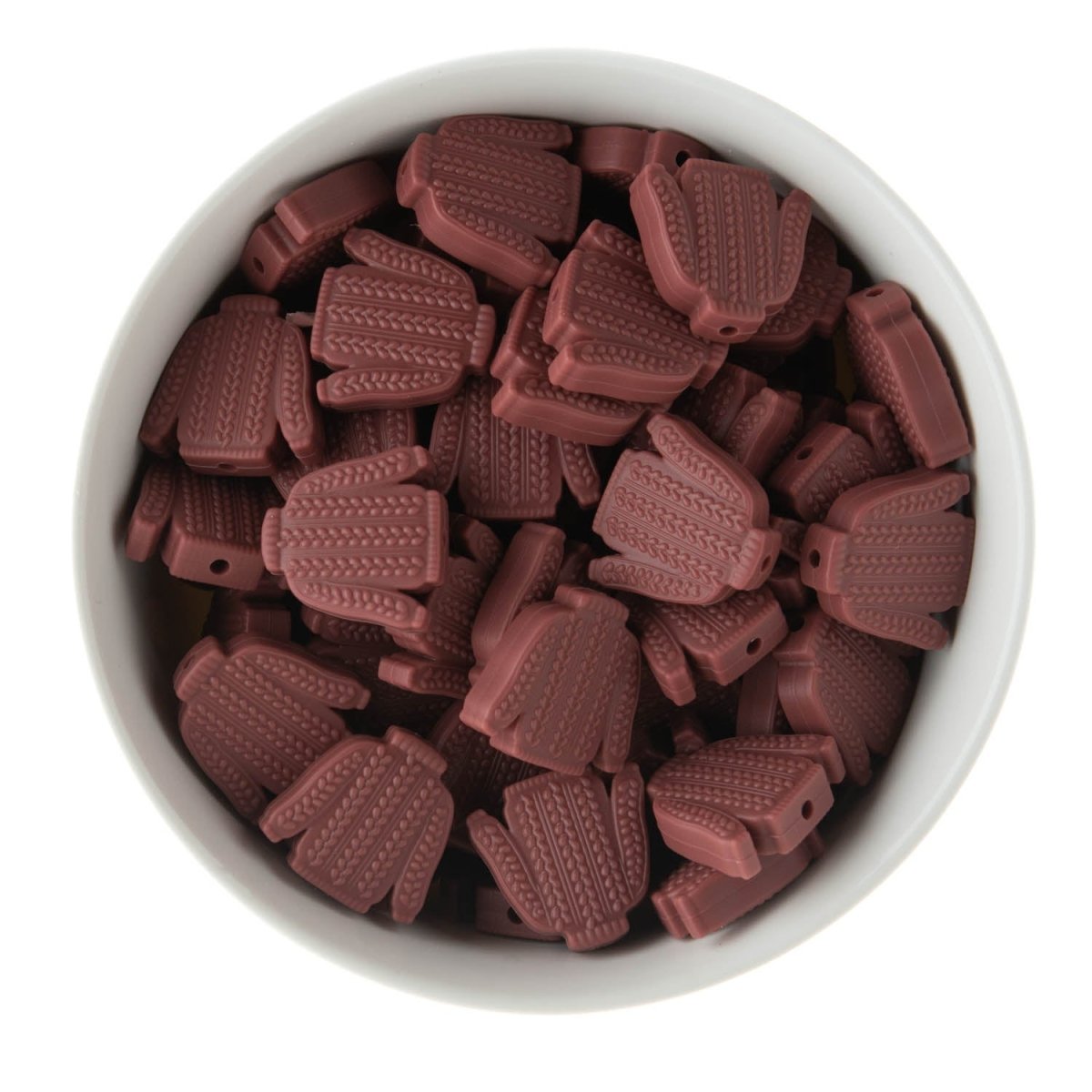 Silicone Focal Beads Sweaters Rosewood from Cara & Co Craft Supply