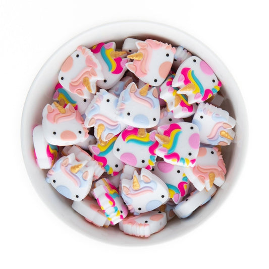 Silicone Focal Beads Unicorns Cotton Candy Pink from Cara & Co Craft Supply