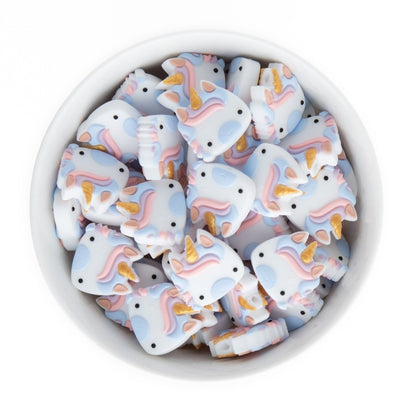 Silicone Focal Beads Unicorns Pastel Blue from Cara & Co Craft Supply