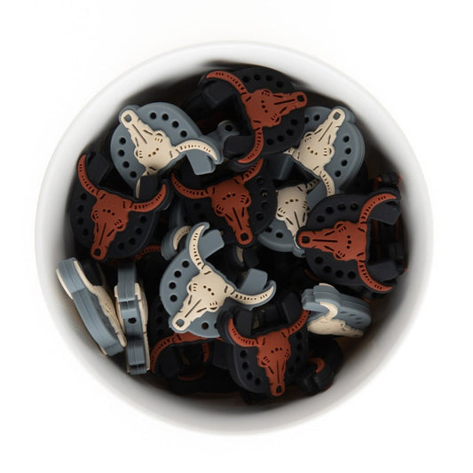 Silicone Focal Beads Western Horseshoes Black from Cara & Co Craft Supply