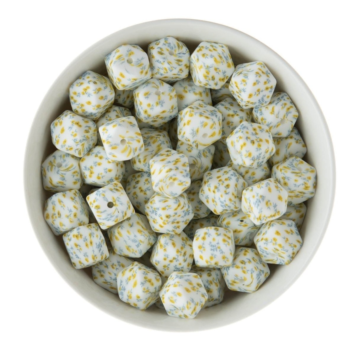 Silicone Print Beads Standard - Hexagons Prairie Floral from Cara & Co Craft Supply