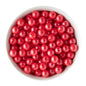 Silicone Round Beads 12mm Opal Bright Red from Cara & Co Craft Supply