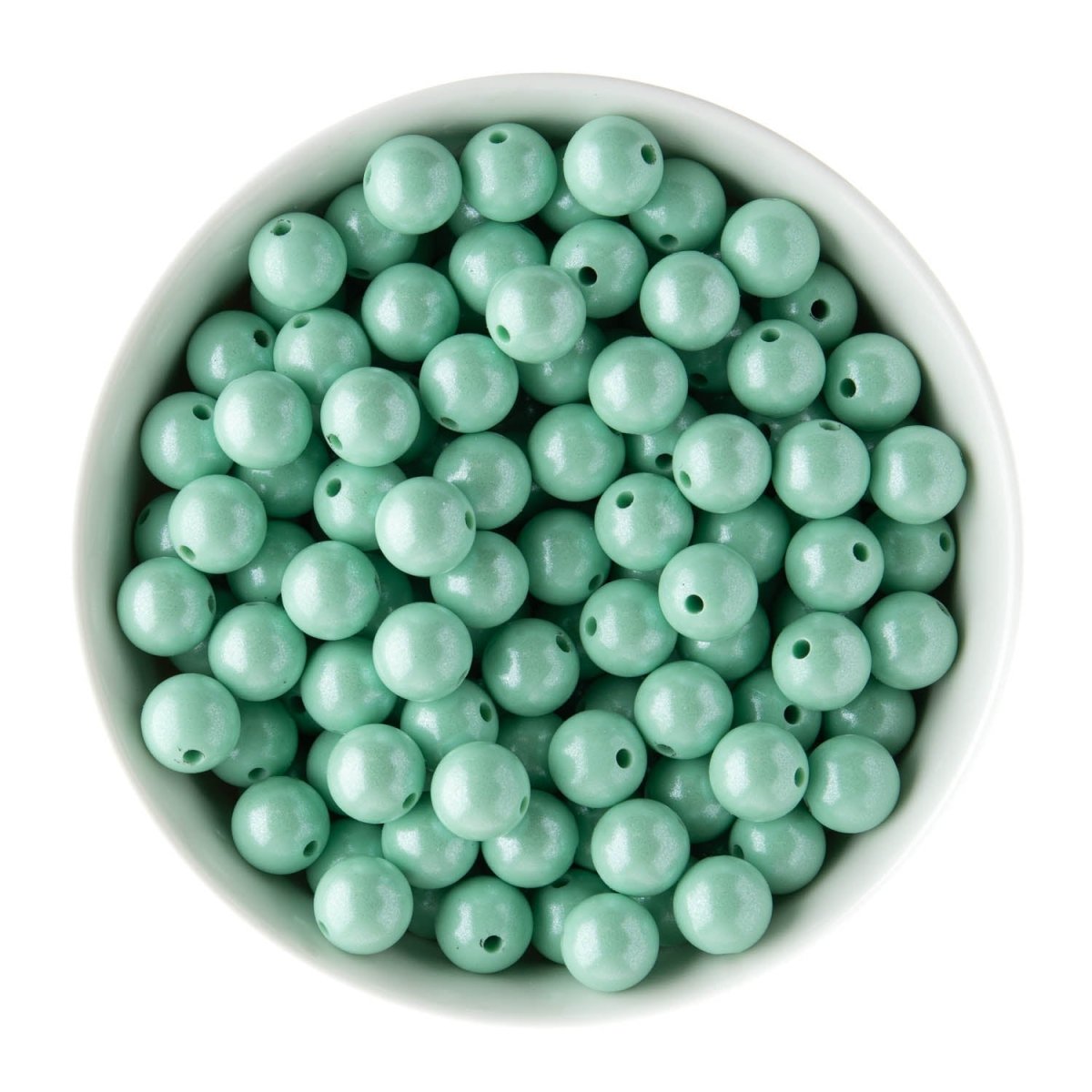 Silicone Round Beads 12mm Opal Mint from Cara & Co Craft Supply