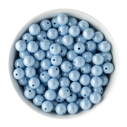 Silicone Round Beads 12mm Opal Pastel Blue from Cara & Co Craft Supply