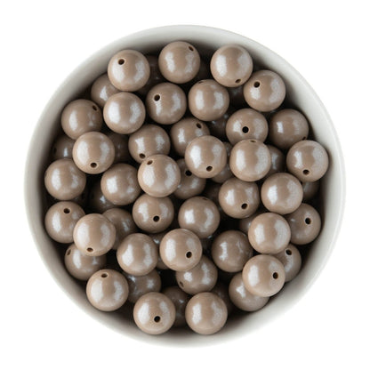 Silicone Round Beads 15mm Opal Cappuccino from Cara & Co Craft Supply