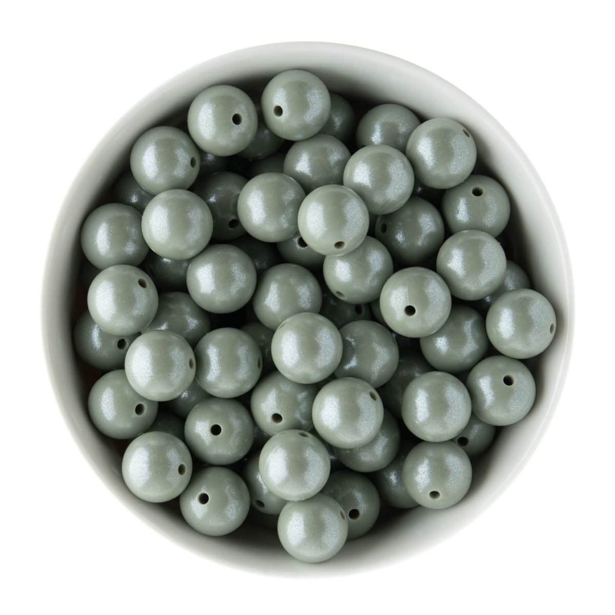 Silicone Round Beads 15mm Opal Laurel Green from Cara & Co Craft Supply
