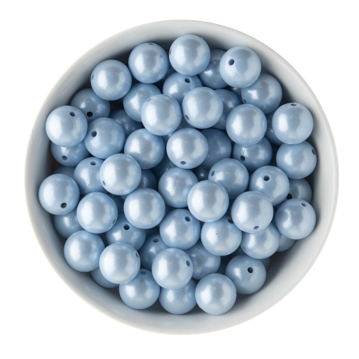 Silicone Round Beads 15mm Opal Pastel Blue from Cara & Co Craft Supply