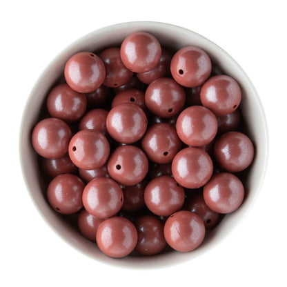 Silicone Round Beads 19mm Opal Burgundy Rose from Cara & Co Craft Supply