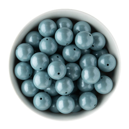 Silicone Round Beads 19mm Opal Dusky Blue from Cara & Co Craft Supply