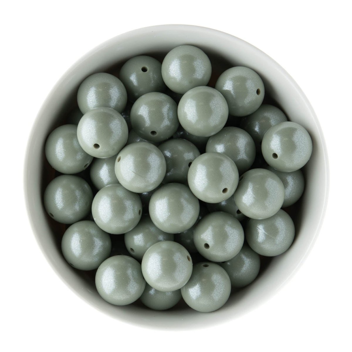 Silicone Round Beads 19mm Opal Laurel Green from Cara & Co Craft Supply