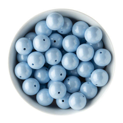Silicone Round Beads 19mm Opal Pastel Blue from Cara & Co Craft Supply