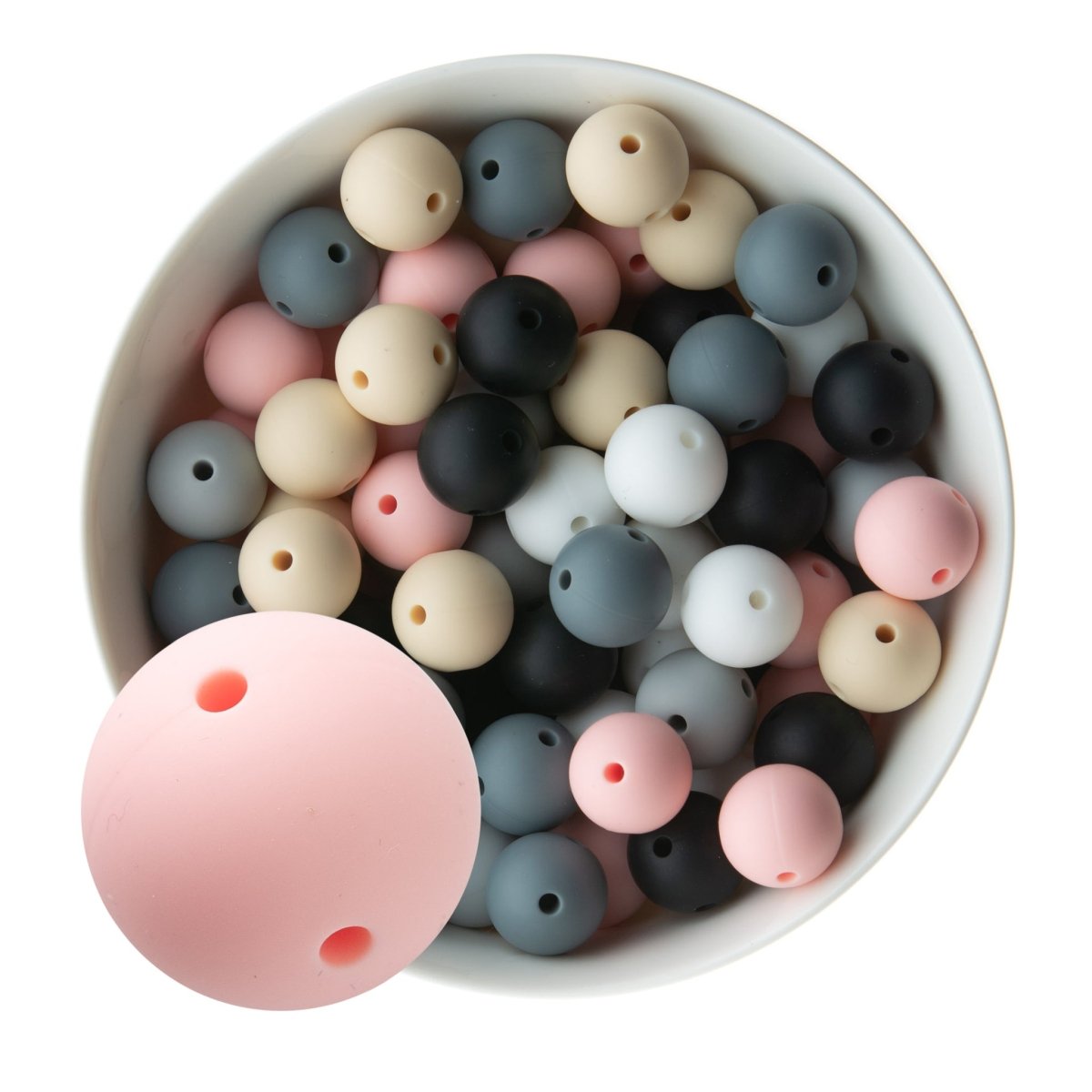 Silicone Round Beads Double Hole Rounds 15mm from Cara & Co Craft Supply