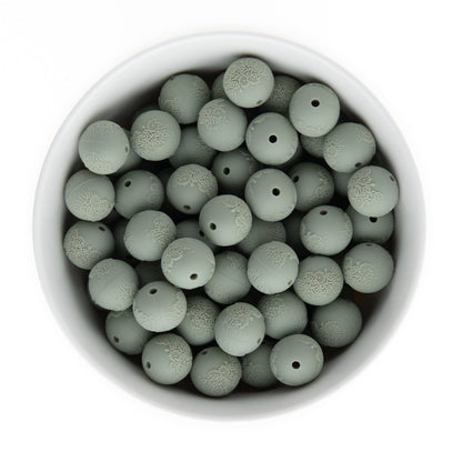 Silicone Round Beads Embossed Rounds 15mm from Cara & Co Craft Supply