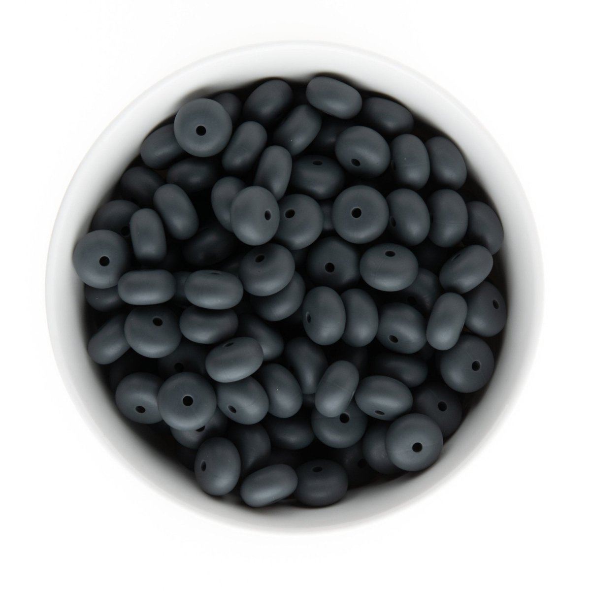 Silicone Shape Beads Abacus 14mm Charcoal Grey from Cara & Co Craft Supply