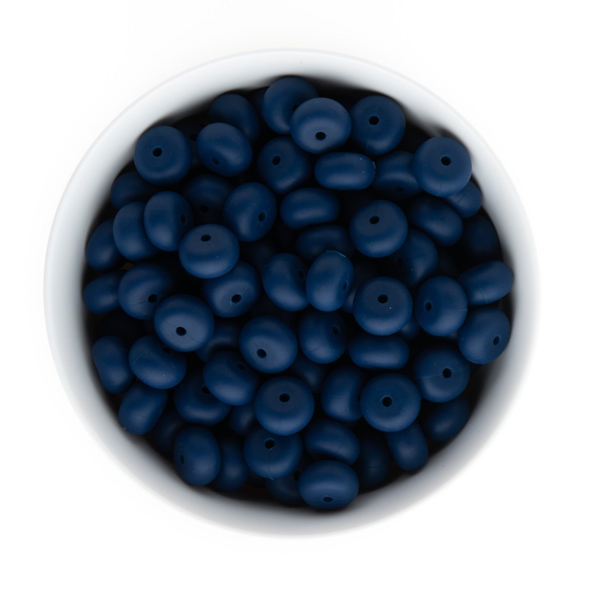 Silicone Shape Beads Abacus 14mm Navy Peony from Cara & Co Craft Supply