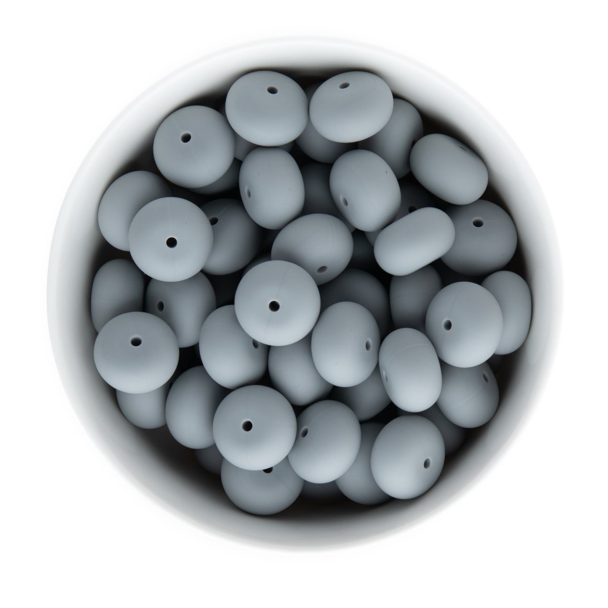 Silicone Shape Beads Abacus 19mm Glacier Grey from Cara & Co Craft Supply