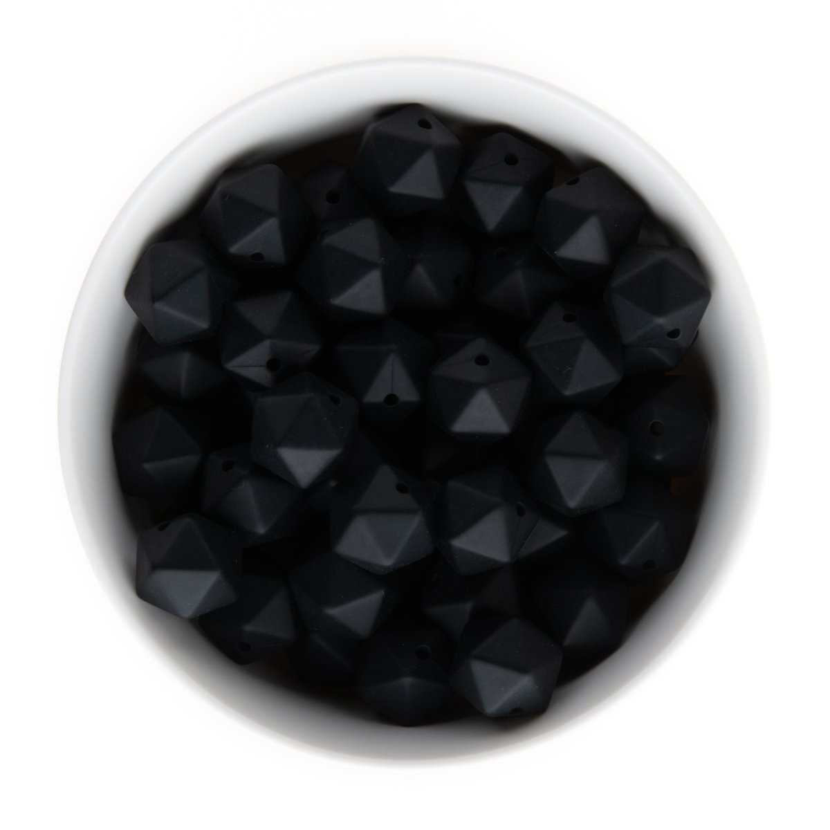 Silicone Shape Beads Icosahedron 14mm Black from Cara & Co Craft Supply
