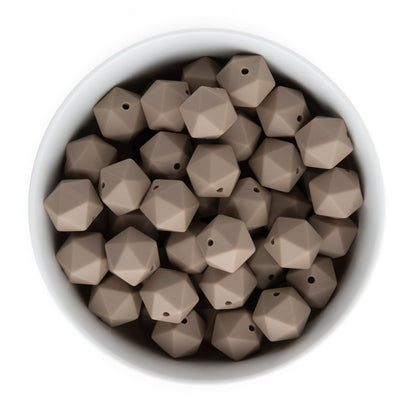 Silicone Shape Beads Icosahedron 14mm Cappuccino from Cara & Co Craft Supply