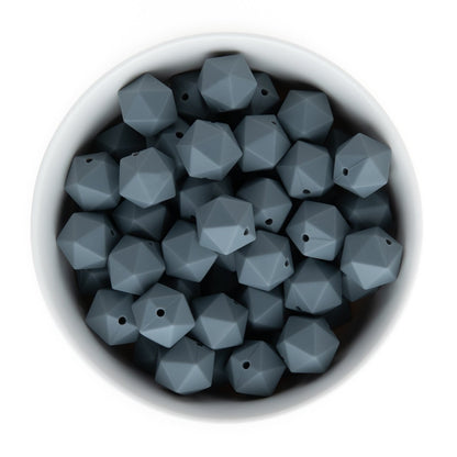 Silicone Shape Beads Icosahedron 14mm Grey from Cara & Co Craft Supply