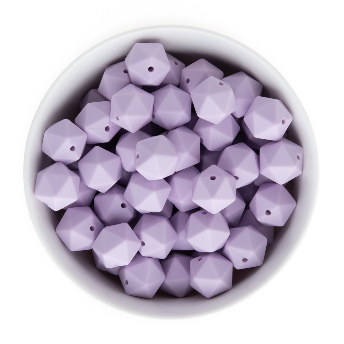 Silicone Shape Beads Icosahedron 14mm Lilac from Cara & Co Craft Supply