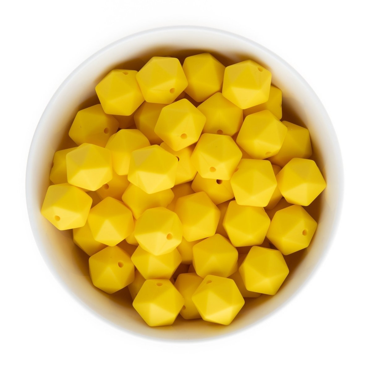 Silicone Shape Beads Icosahedron 14mm Sunshine Yellow from Cara & Co Craft Supply